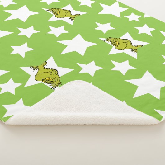 Grinch Peeking Star Pattern Sherpa Deken (3/4)