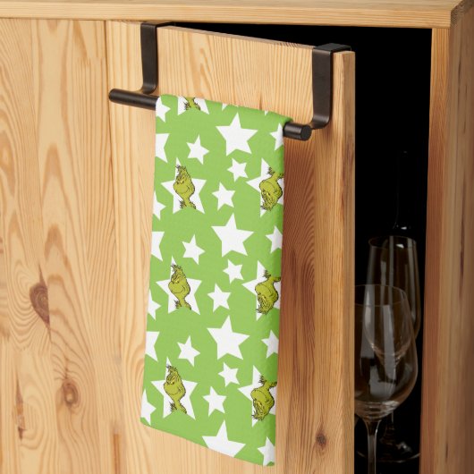 Grinch Peeking Star Pattern Theedoek (Derde Gevouwen)