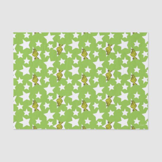 Grinch Peeking Star Pattern Tissuepapier (Voorkant)