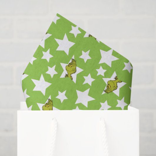 Grinch Peeking Star Pattern Tissuepapier (Cadeauzakje)
