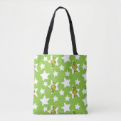 Grinch Peeking Star Pattern Tote Bag (Voorkant)