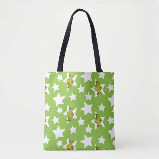Grinch Peeking Star Pattern Tote Bag (Voorkant)