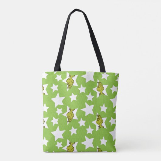Grinch Peeking Star Pattern Tote Bag (Achterkant)