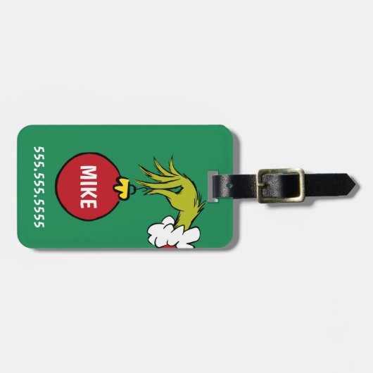 Grinch | Personalized Ornament Bagagelabel (Voorkant horizontaal)