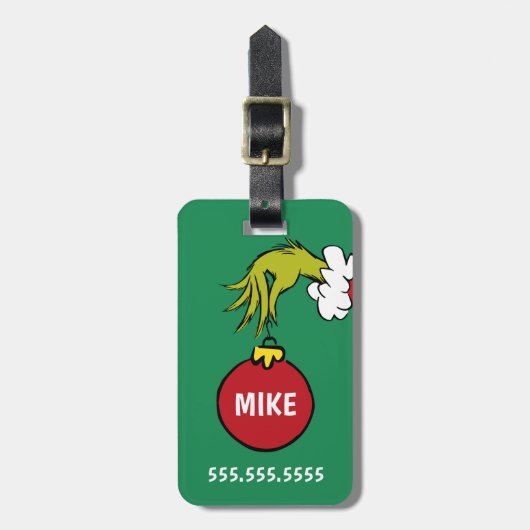 Grinch | Personalized Ornament Bagagelabel (Voorkant verticaal)