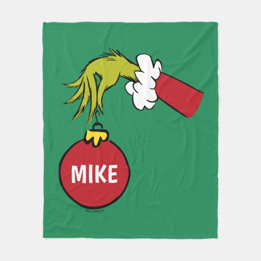 Grinch | Persoonlijke kerstbal Fleece Deken (Voorkant)