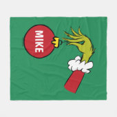 Grinch | Persoonlijke kerstbal Fleece Deken (Voorkant (Horizontaal))