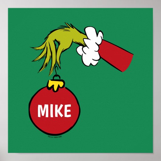 Grinch | Persoonlijke kerstbal Poster (Voorkant)