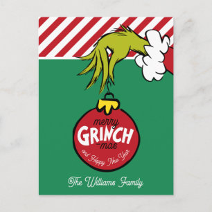 Grinch Persoonlijke kerstboomversiering Feestdagenkaart