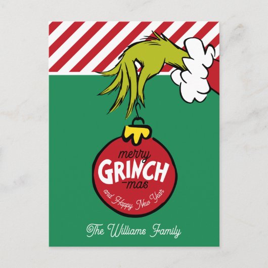 Grinch | Persoonlijke kerstboomversiering Feestdagenkaart (Voorkant)