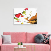 Grinch prepareert Max de rendier Canvas Afdruk (Insitu (Woonkamer))