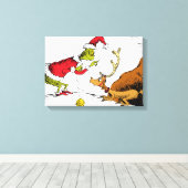 Grinch prepareert Max de rendier Canvas Afdruk (Insitu (Houten vloer))