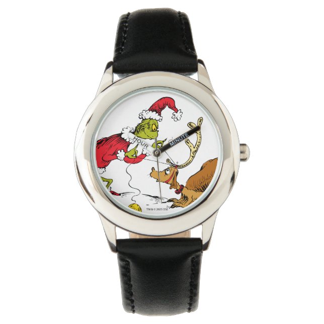 Grinch prepareert Max de rendier Horloge (Voorkant)