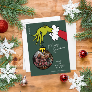 Grinch Prettige Grinchkerst Familie Foto Kerstmis Feestdagenkaart