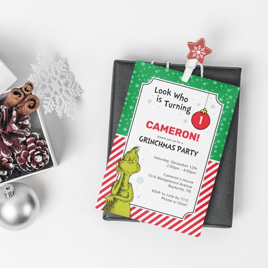 Grinch Rode en Groene Sneeuwvlok 1e Verjaardag