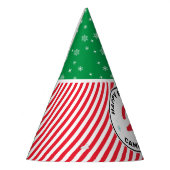 Grinch Rood en Groen Sneeuwvlok Verjaardag Feesthoedjes (Links)