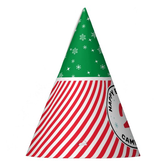 Grinch Rood en Groen Sneeuwvlok Verjaardag Feesthoedjes (Links)