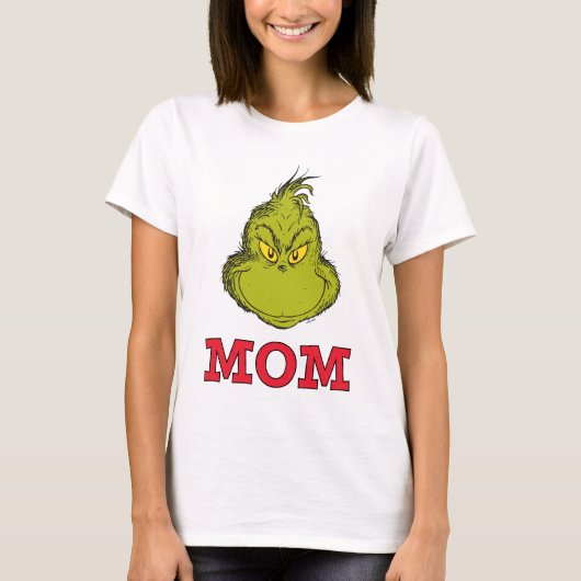 Grinch Rood en Groen Sneeuwvlok Verjaardag Moeder T-shirt (Voorkant)