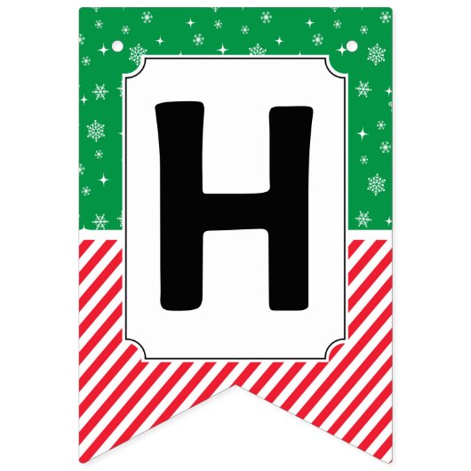 Grinch Rood en Groen Sneeuwvlok Verjaardag Vlaggetjes (Tweede vlag)