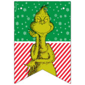 Grinch Rood en Groen Sneeuwvlok Verjaardag Vlaggetjes (Eerste vlag)