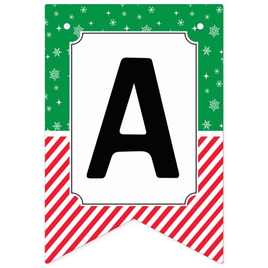 Grinch Rood en Groen Sneeuwvlok Verjaardag Vlaggetjes (Derde vlag)