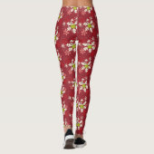 Grinch rood sneeuwvlokpatroon leggings (Achterkant)
