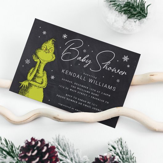Grinch Schoolbord Baby Shower