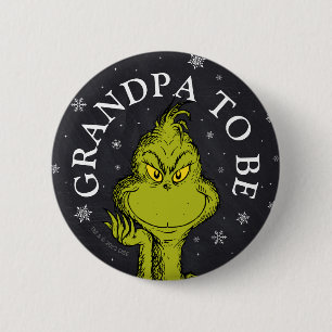 Grinch Schoolbord Baby Shower Opa Ronde Button 5,7 Cm