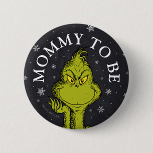 Grinch Schoolbord Baby Shower Wordende Moeder Ronde Button 5,7 Cm
