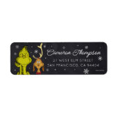 Grinch Schoolbord Verjaardag Etiket (Voorkant)