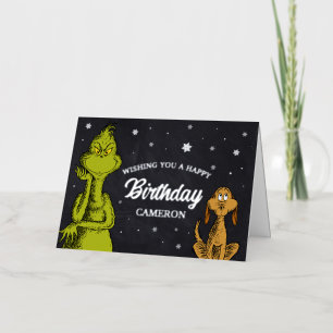 Grinch Schoolbord Verjaardag Folie Wenskaart