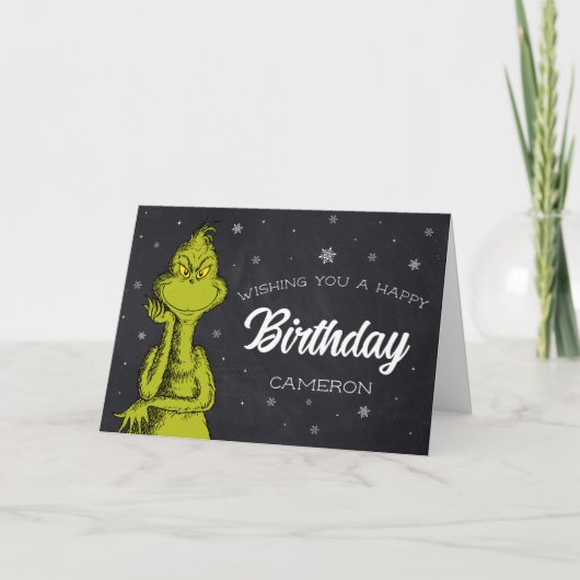 Grinch Schoolbord Verjaardag Kaart (Voorkant)