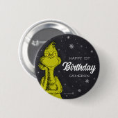 Grinch Schoolbord Verjaardag Ronde Button 5,7 Cm (Voorkant /achterkant)