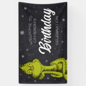 Grinch Schoolbord Verjaardag Spandoek (Verticaal)