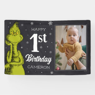 Grinch Schoolbord Verjaardag Spandoek
