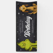 Grinch Schoolbord Verjaardag Spandoek (Verticaal)