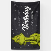 Grinch Schoolbord Verjaardag Spandoek (Verticaal)