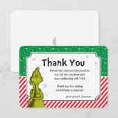 Grinch Sneeuwvlok Verjaardag Bedankt (Voorkant / Achterkant)
