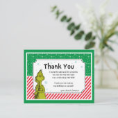 Grinch Sneeuwvlok Verjaardag Bedankt Feestdagenkaart (Staand voorkant)