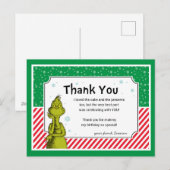 Grinch Sneeuwvlok Verjaardag Bedankt Feestdagenkaart (Voorkant / Achterkant)