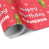 Grinch Sneeuwvlok Verjaardag Cadeaupapier (Rol Hoek)