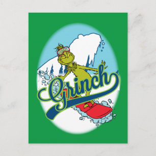 Grinch Snowboarden Briefkaart