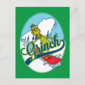 Grinch Snowboarden Briefkaart (Voorkant)