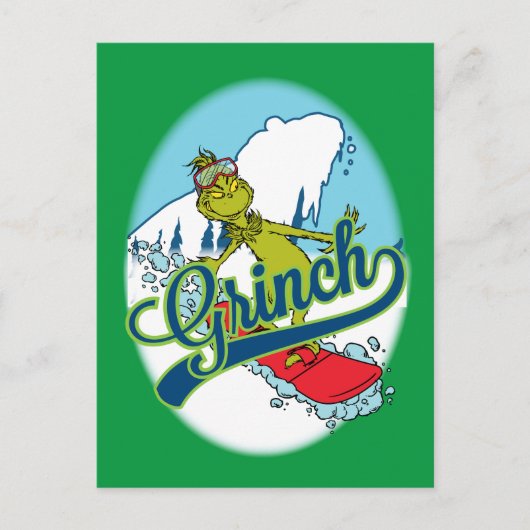 Grinch Snowboarden Briefkaart (Voorkant)