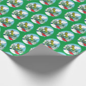 Grinch Snowboarden Cadeaupapier (Hoek)