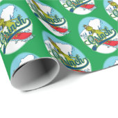 Grinch Snowboarden Cadeaupapier (Rol Hoek)