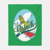 Grinch Snowboarden Fleece Deken (Voorkant)