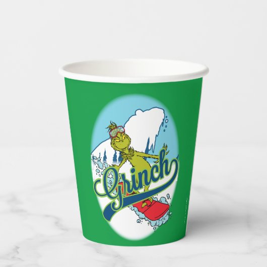 Grinch Snowboarden Papieren Bekers (Achterkant)