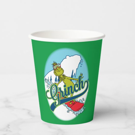 Grinch Snowboarden Papieren Bekers (Voorkant)
