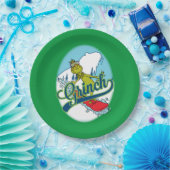 Grinch Snowboarden Papieren Bordje (Feest)